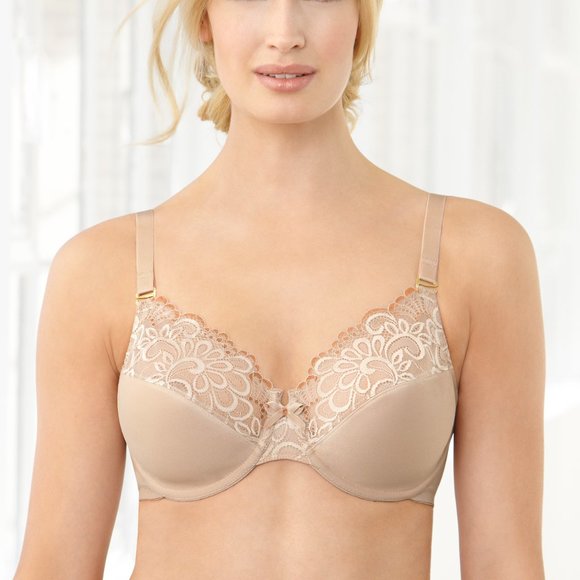 Set of 3! 38B Glamorise ELEGANCE Bra (CONVERTIBLE-STRAPS) Lace NUDE NEW - Picture 4 of 16